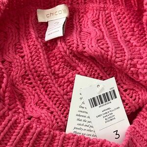 Chico's Bold Pink Knit Sweater